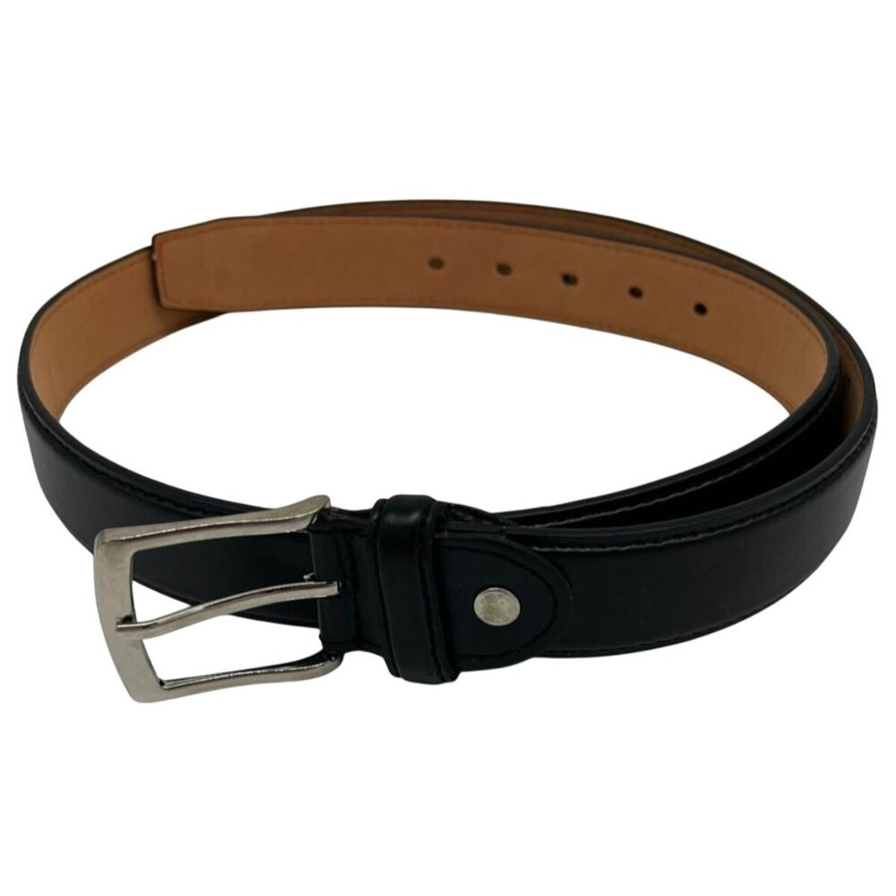 Men's Genuine Leather Belt Smooth Finish Size L 38-40 Black Brown